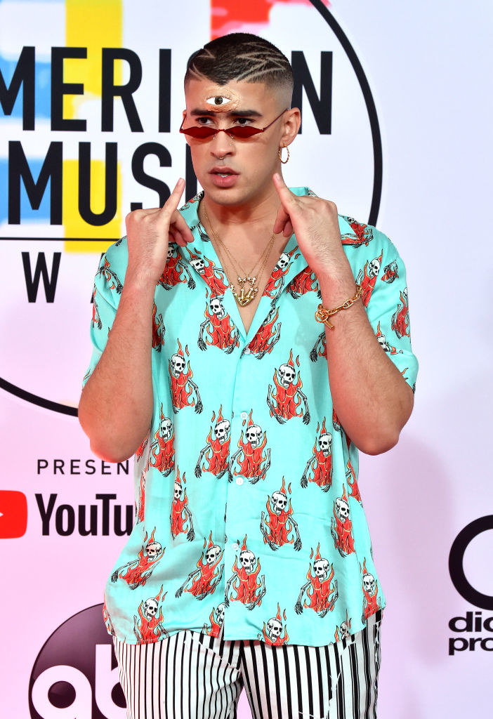 Bad Bunny attends the 2018 American Music Awards at Microsoft Theater 