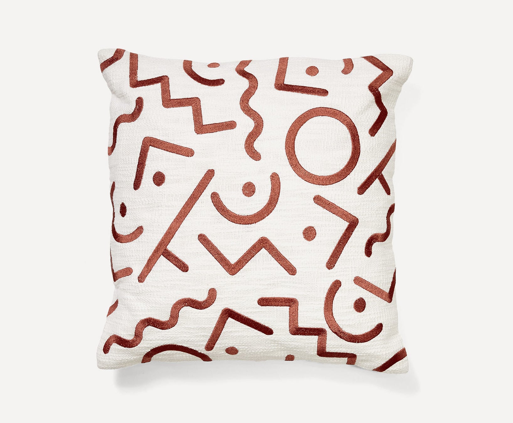 the cream and red pillow cover
