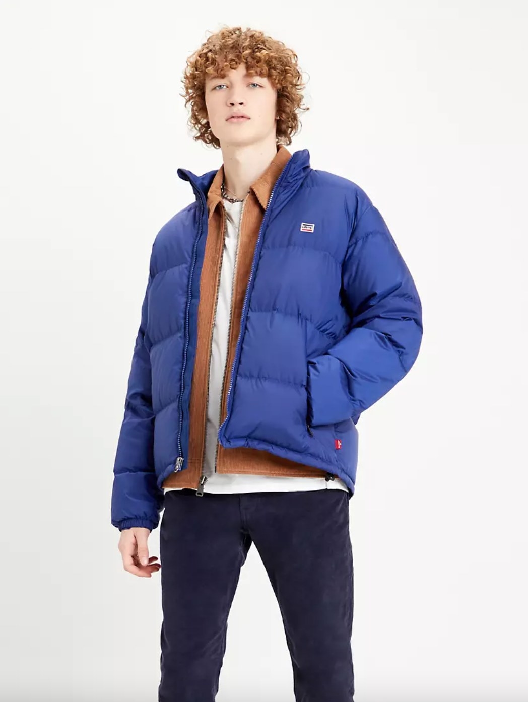 The short puffer jacket in blueprint green