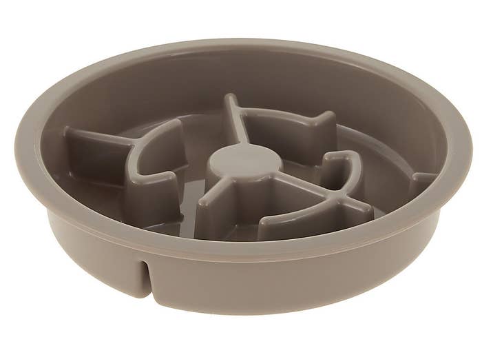 brown slow feeder dog bowl