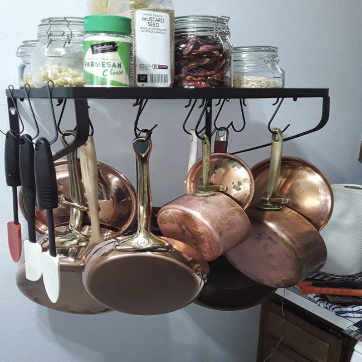 reviewer image of hanging pot rack 