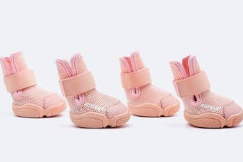Four mesh dog sneakers in blush pink 