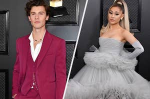 Shawn Mendes and Ariana Grande at the Grammys