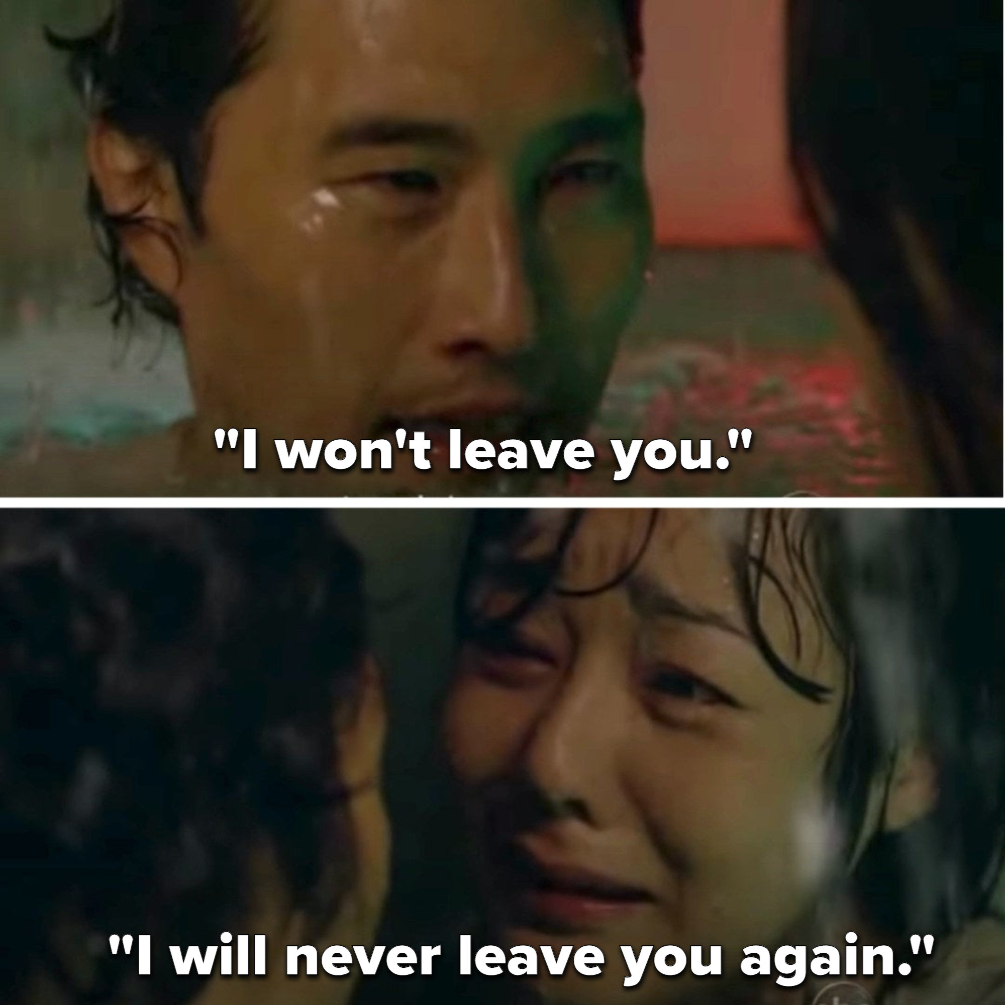 Jin tells Sun he won&#x27;t leave her ever again as they drown