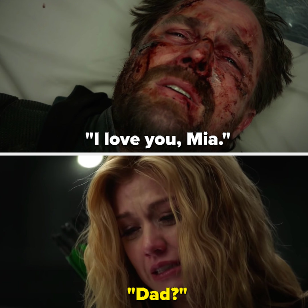 Oliver tells Mia he loves her and Mia asks &quot;Dad?&quot; as he&#x27;s dying