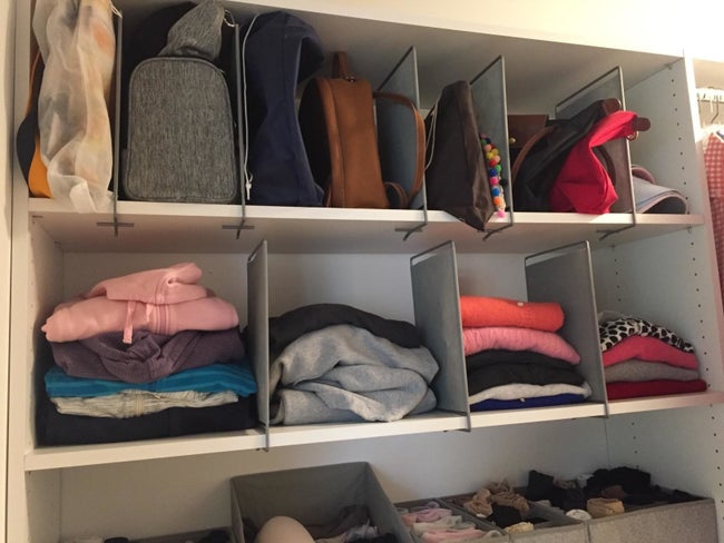 Customer photo of shelves with dividers