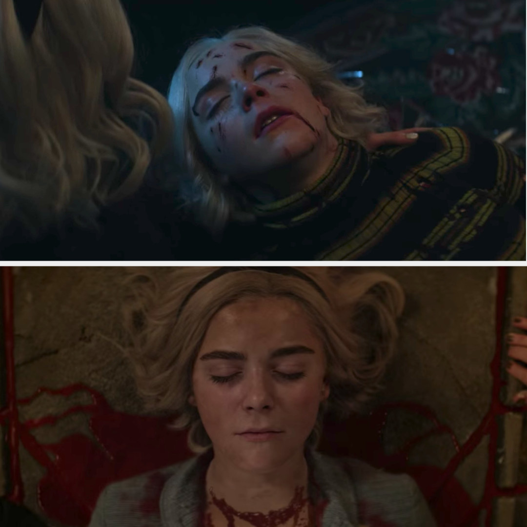 both versions of Sabrina lying dead