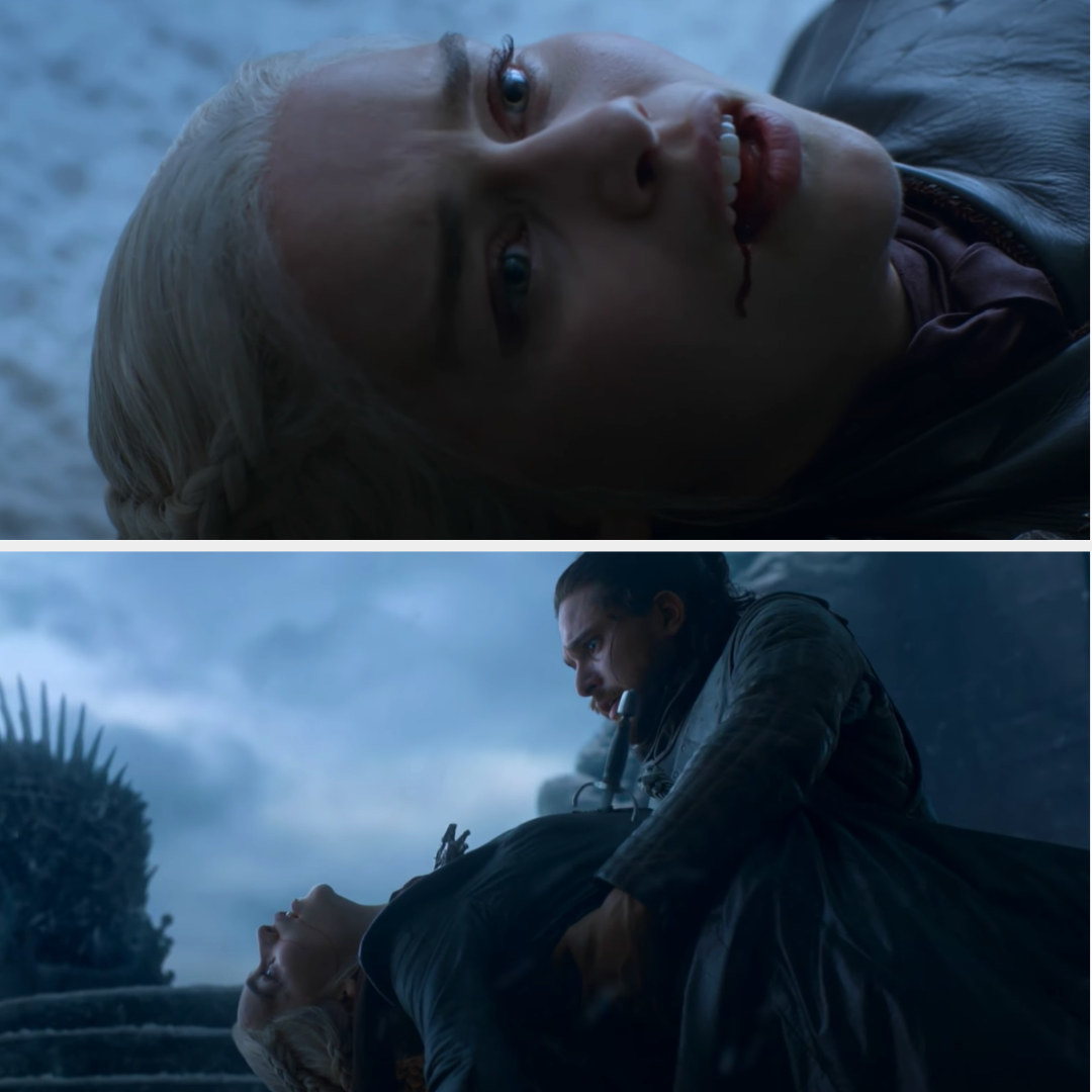 Jon holds Daenarys&#x27; stabbed body