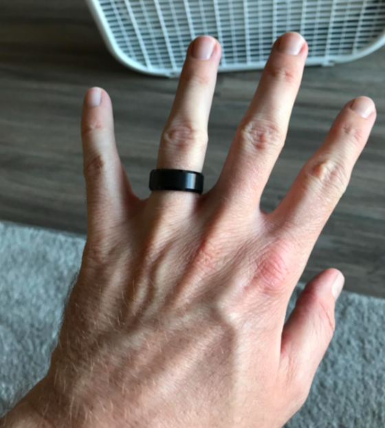 Reviewer wearing the ring in black