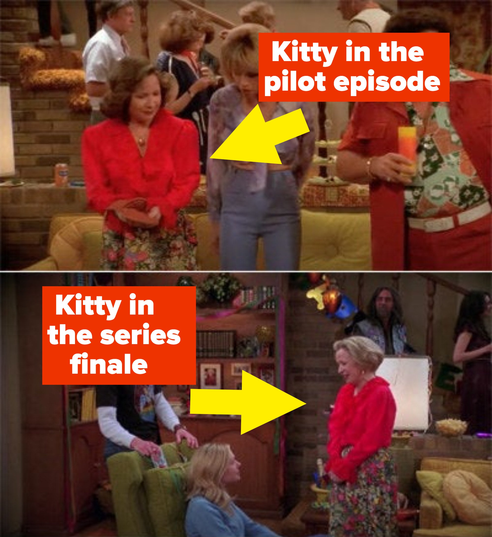 Kitty wearing the same outfit in the pilot and finale