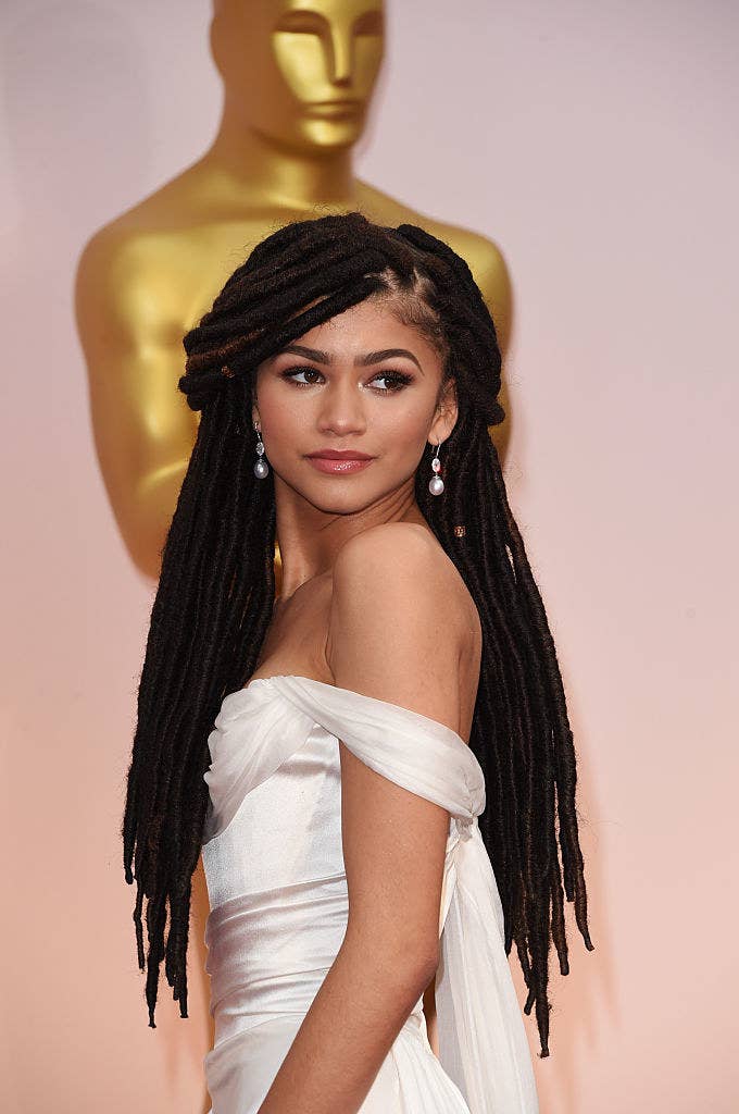 Zendaya wears her hair in locs to the 87th Annual Academy Awards at Hollywood &amp;amp; Highland Center on February 22, 2015 in Hollywood, California