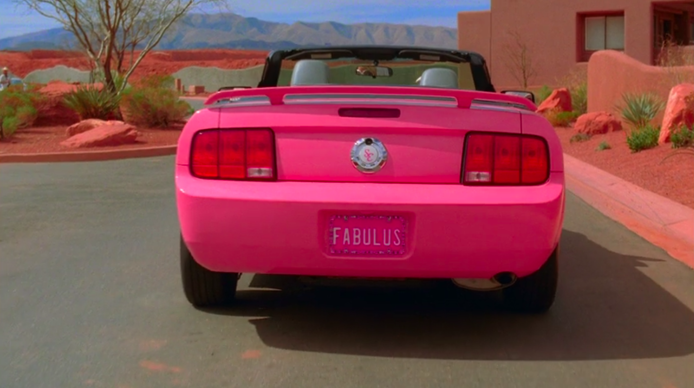 The license plate fro Sharpay&#x27;s pink convertible just says, &quot;Fabulus&quot;