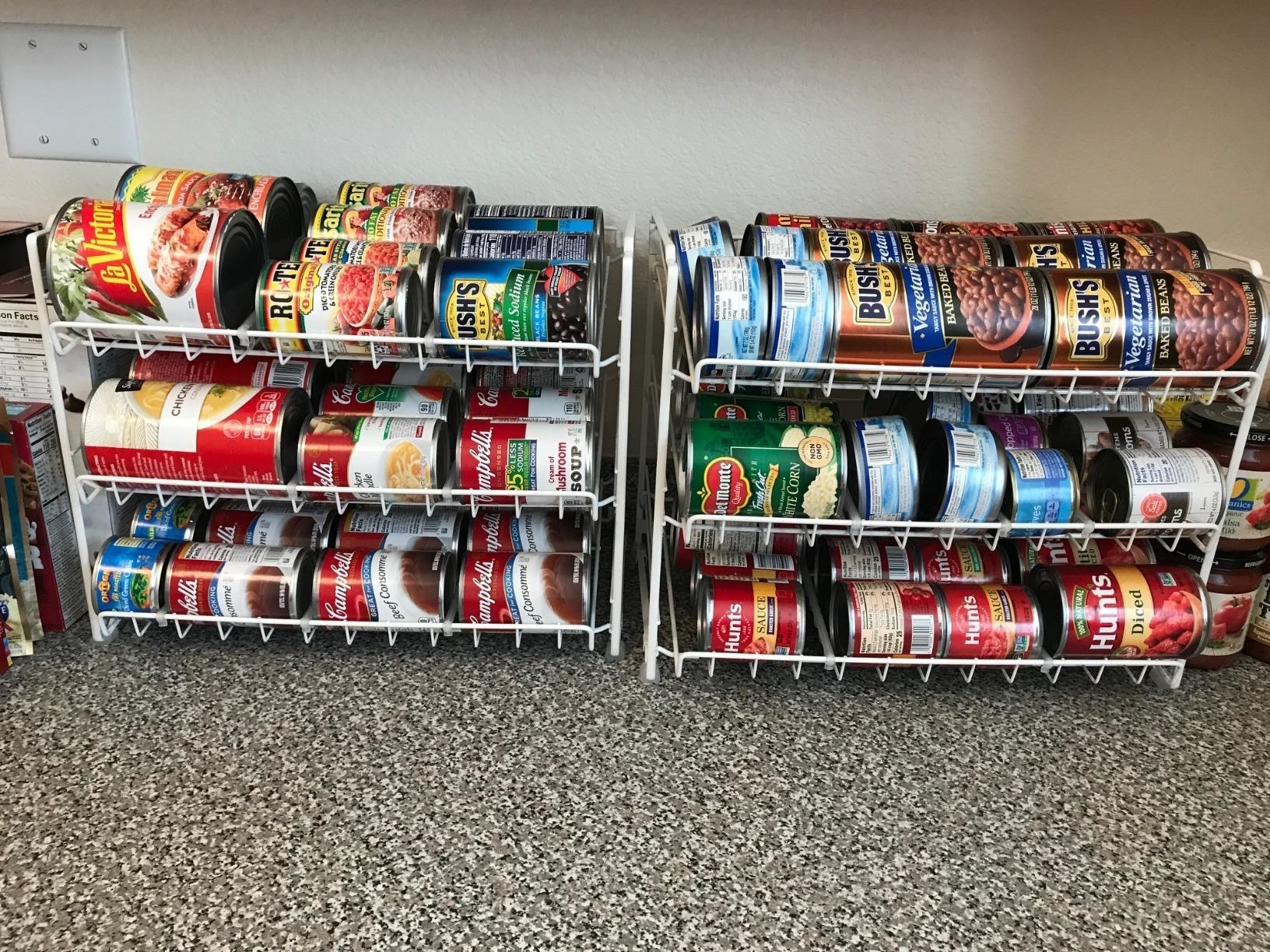 Review photo of the white stackable can rack organizer