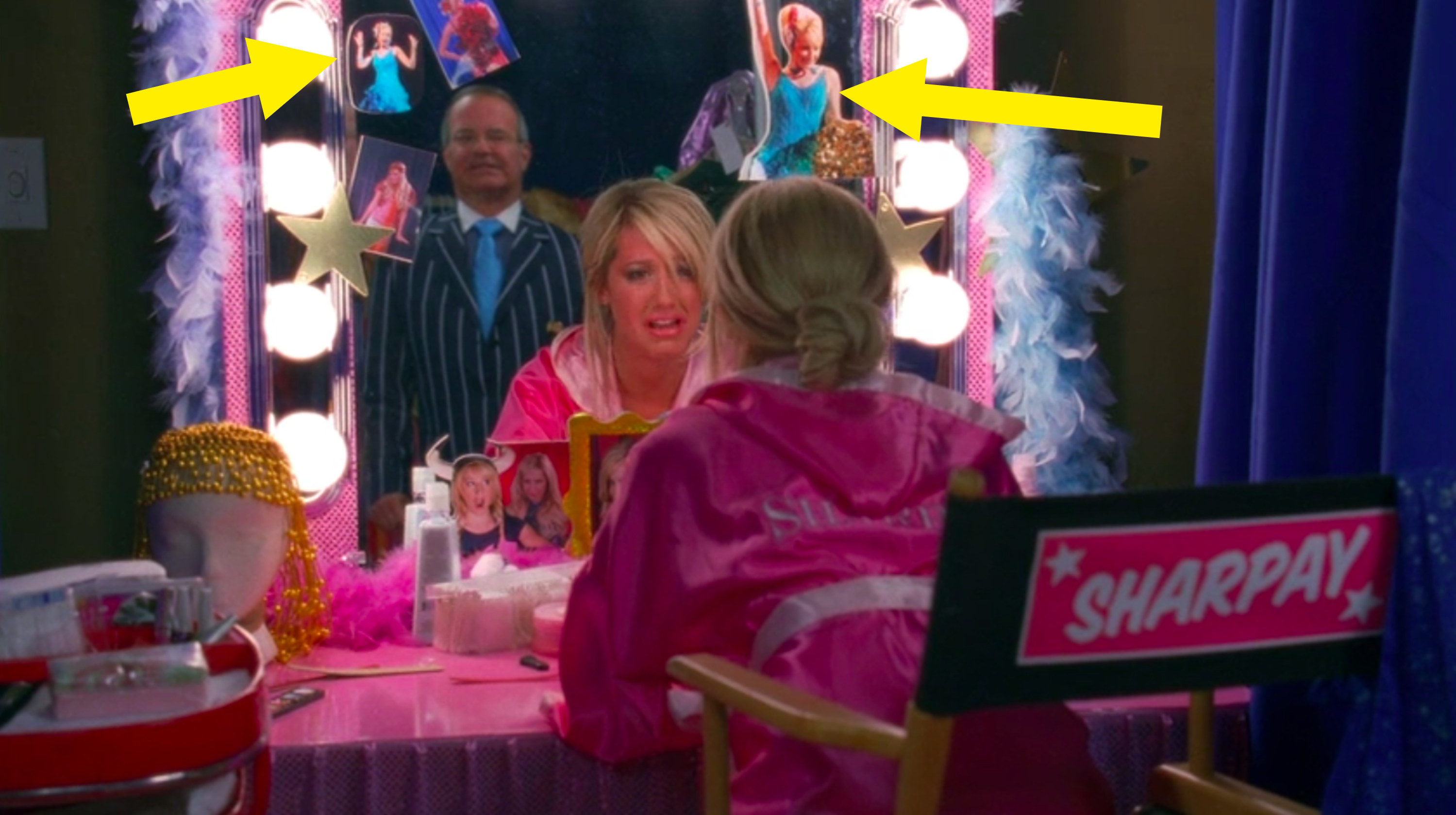 The images from &quot;Bop to the Top&quot; on Sharpay&#x27;s mirror are highlighted