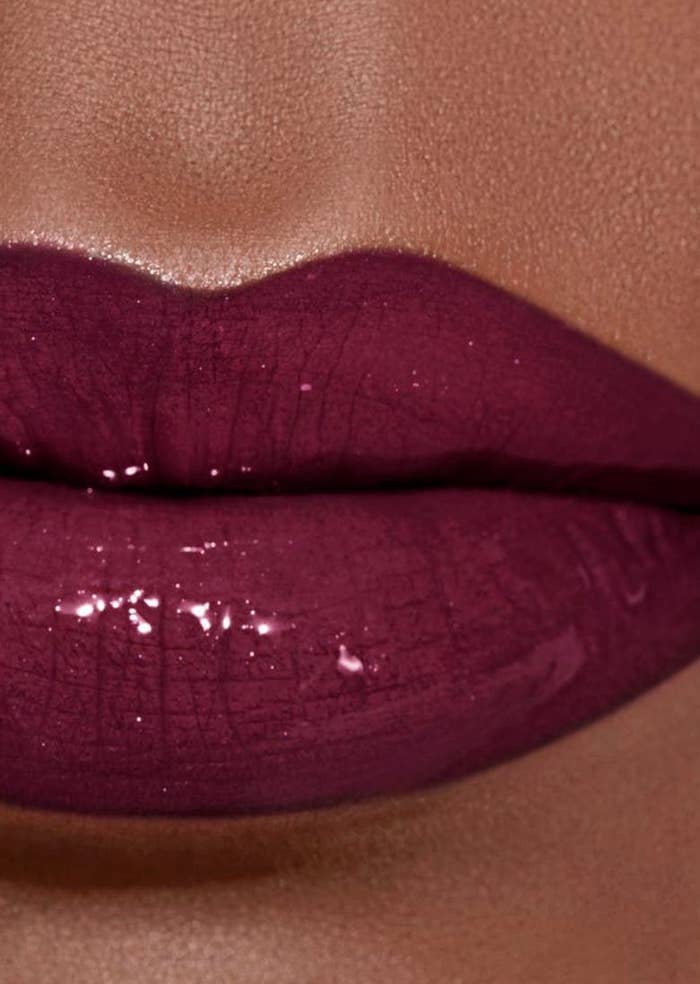The lip color in Sweet Berry, looking glossy and immaculate
