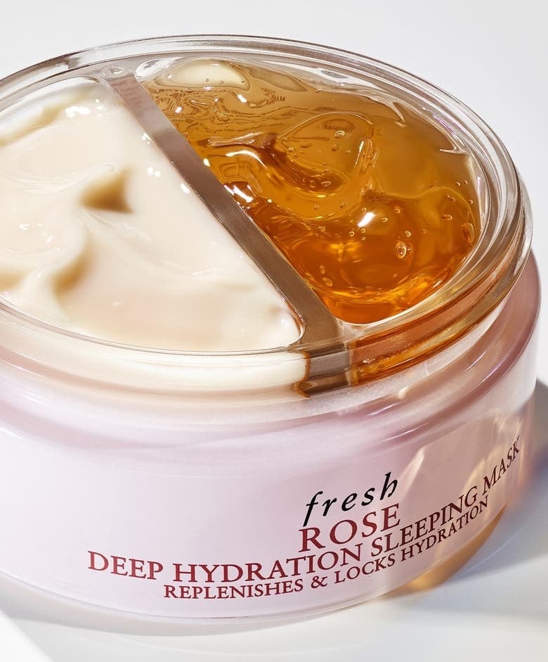 The face mask in a tub showing its two parts