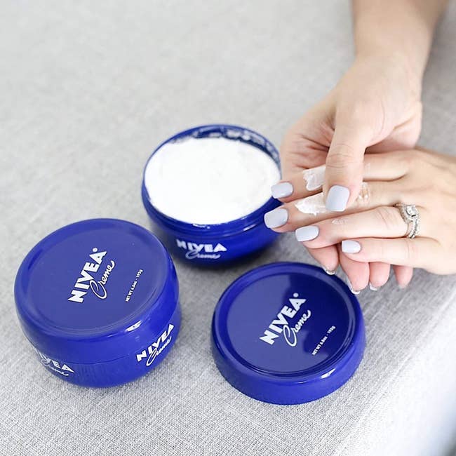 the blue tub of nivea cream