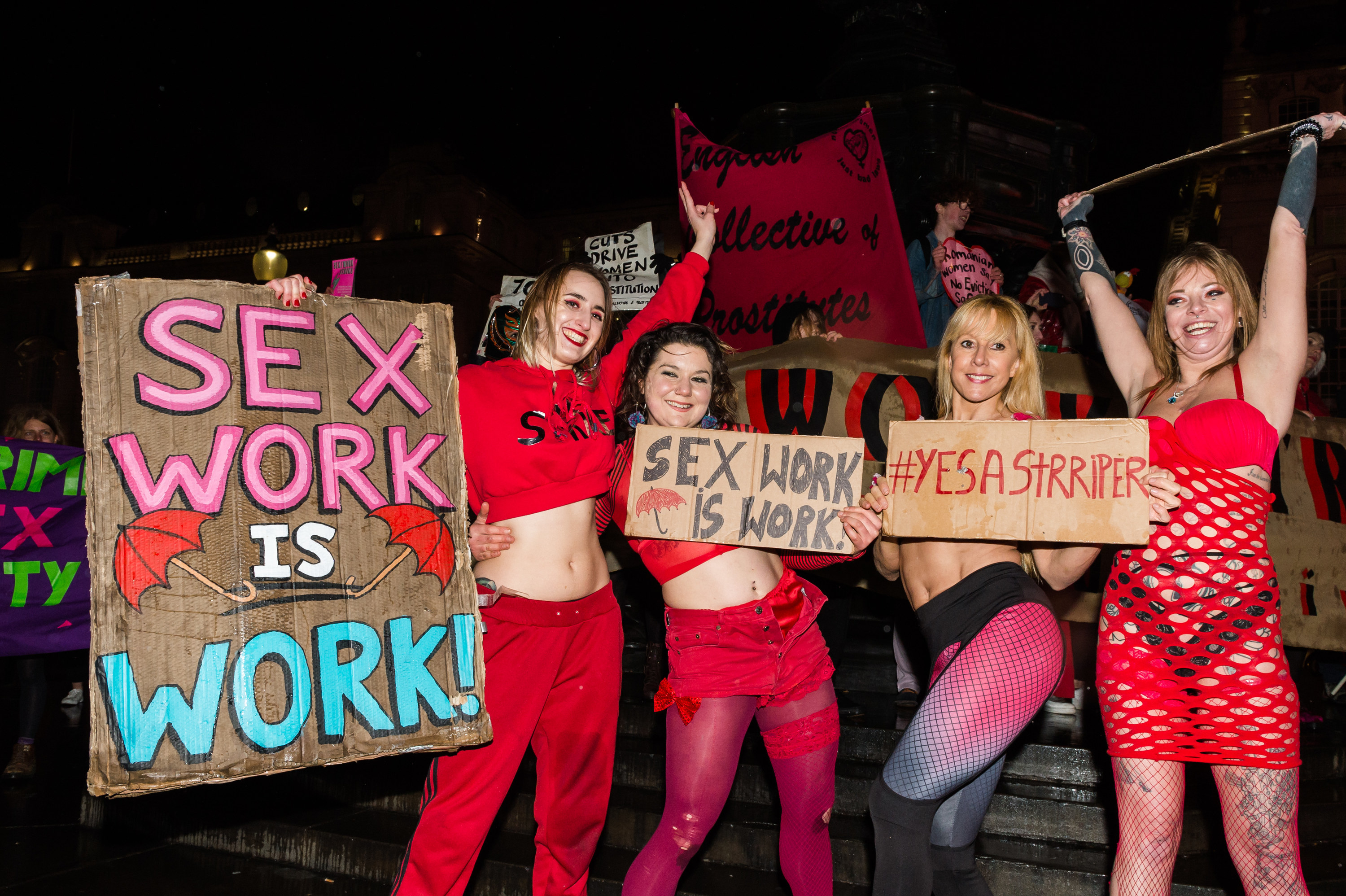 An image of women at a march for sex worker rights 