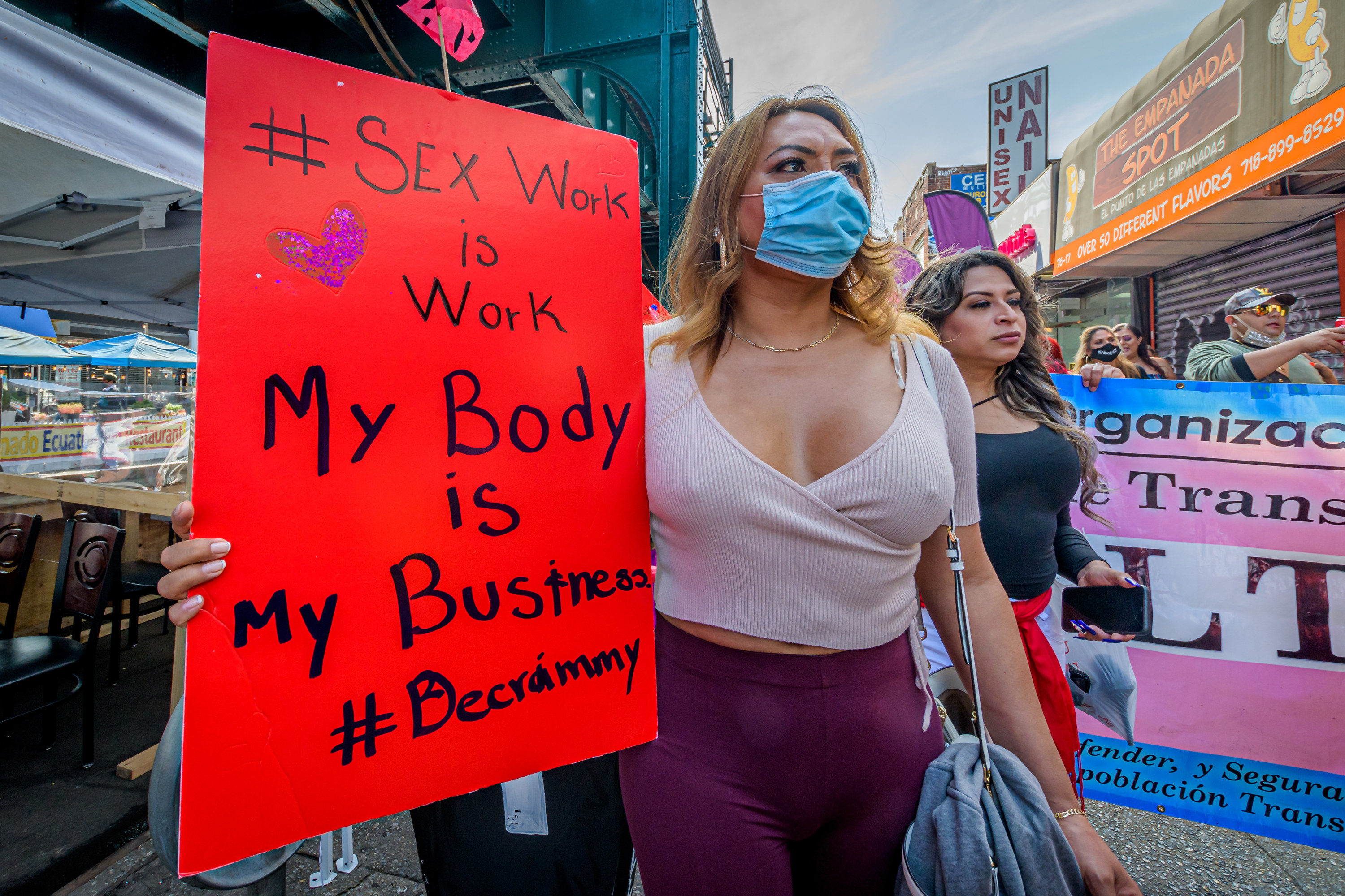 An image of a march for sex worker rights