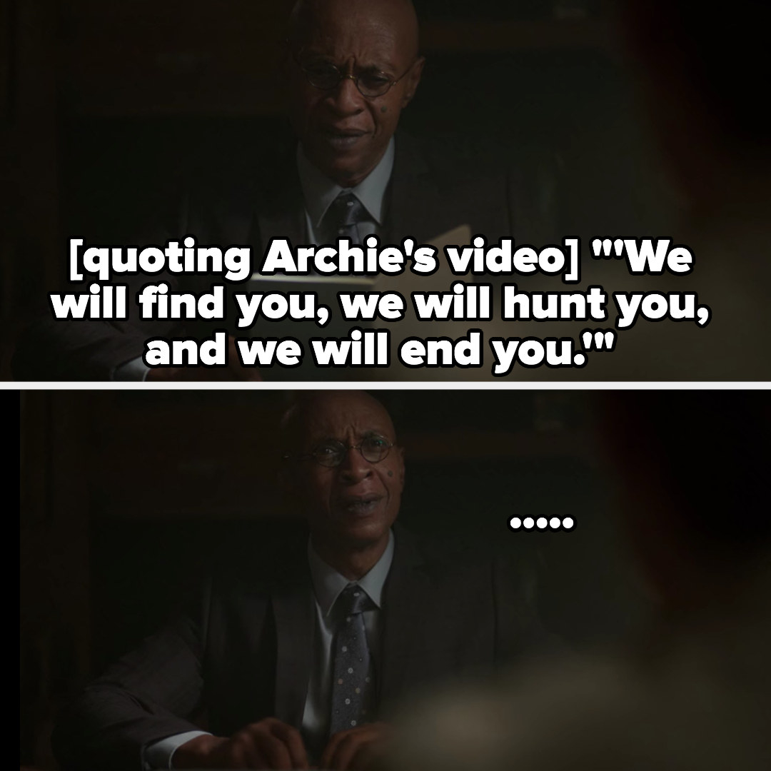 Weatherbee repeats Archie&#x27;s video back to him and stares in disbelief 