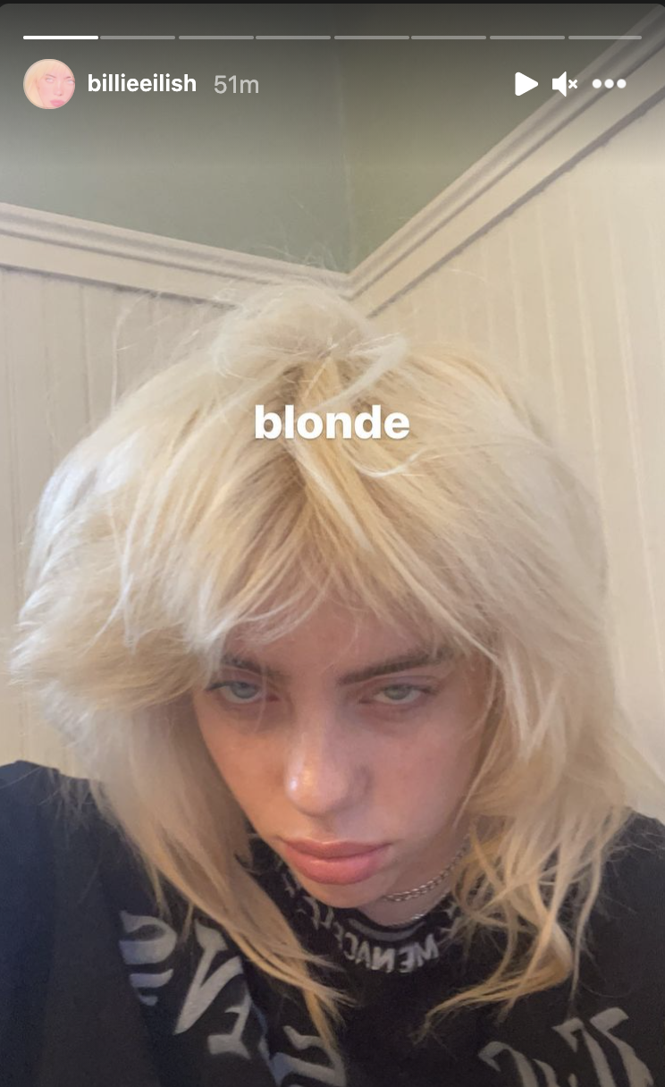 Billie Eilish Debuted New Blonde Hair On Instagram