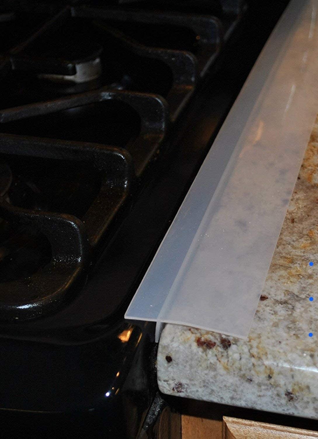 The silicone gap filler between a stove and counter 