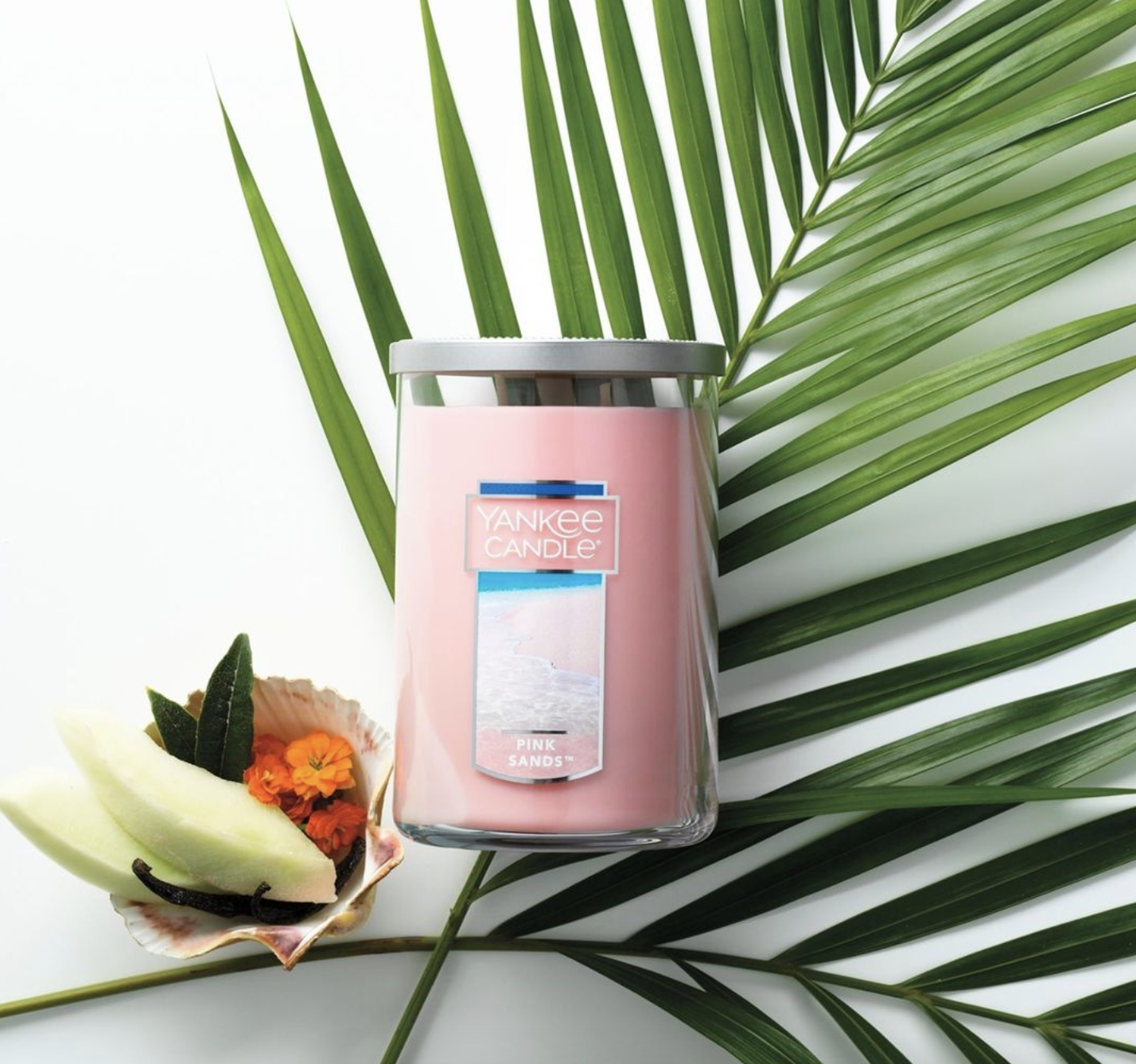 The Pink Sands candle in their signature large tumbler