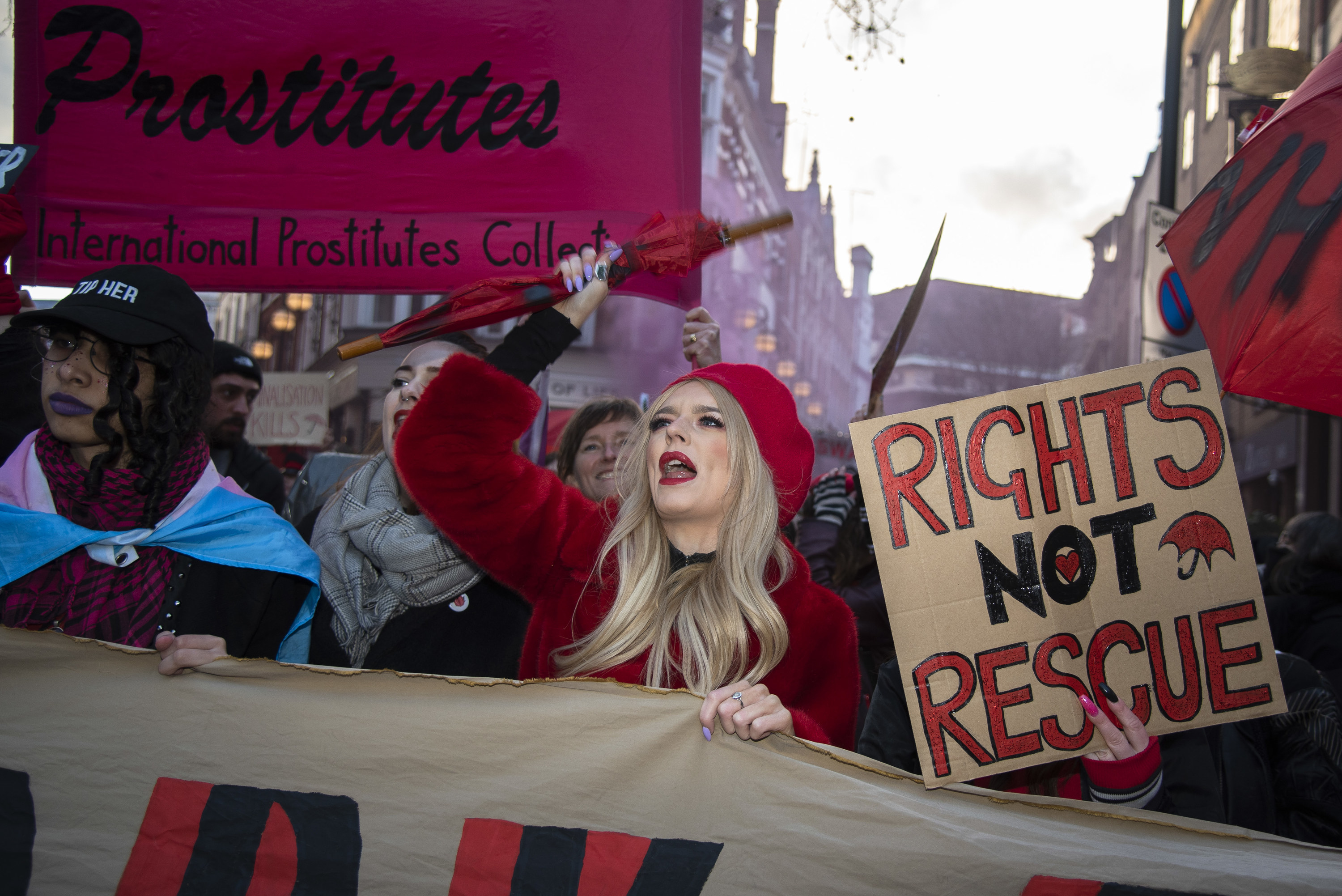 An image of women at a march for sex worker rights 