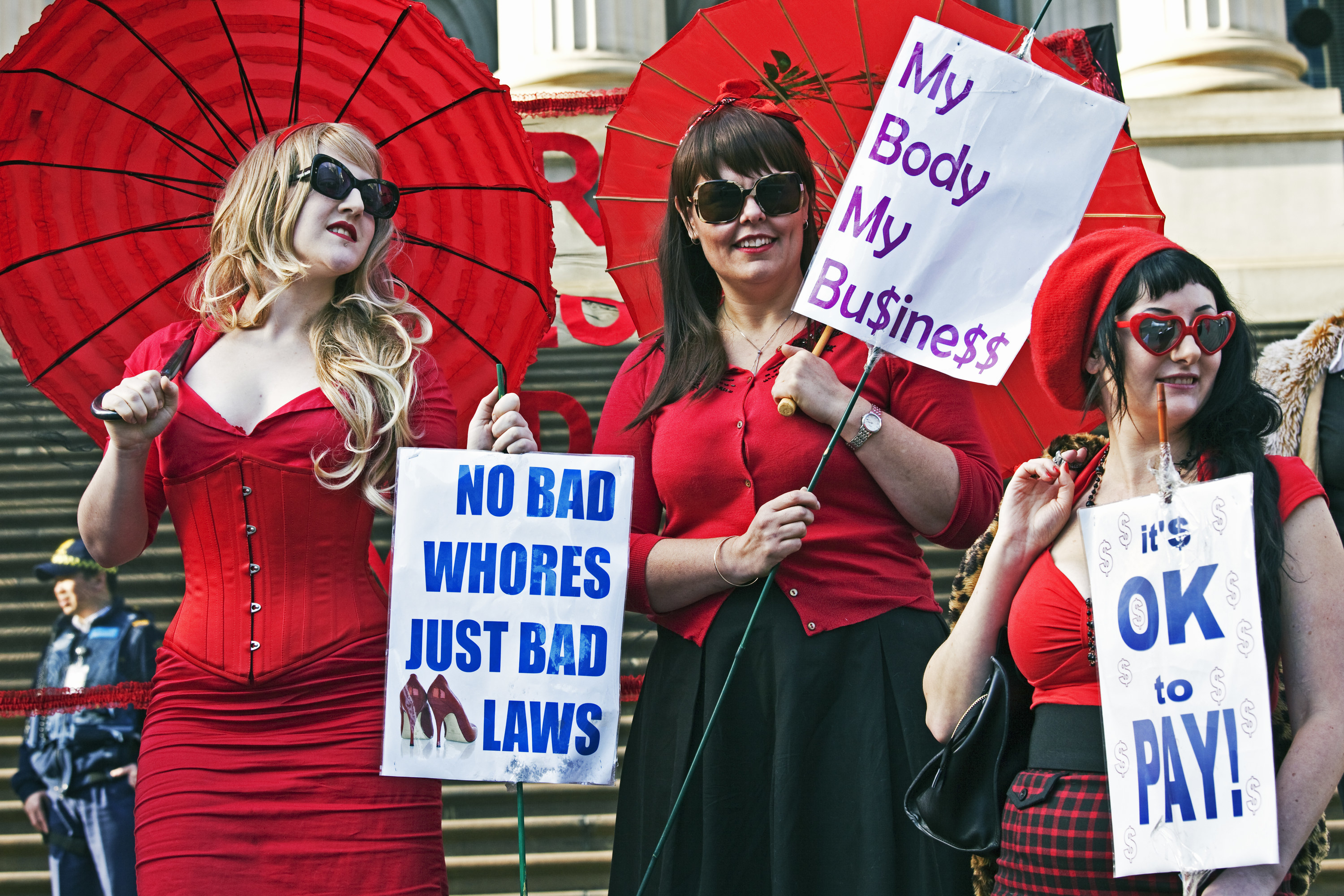 An image of women at a march for sex worker rights 