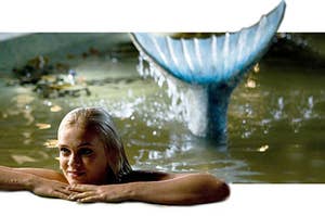 Aquamarine the mermaid chilling in a pool