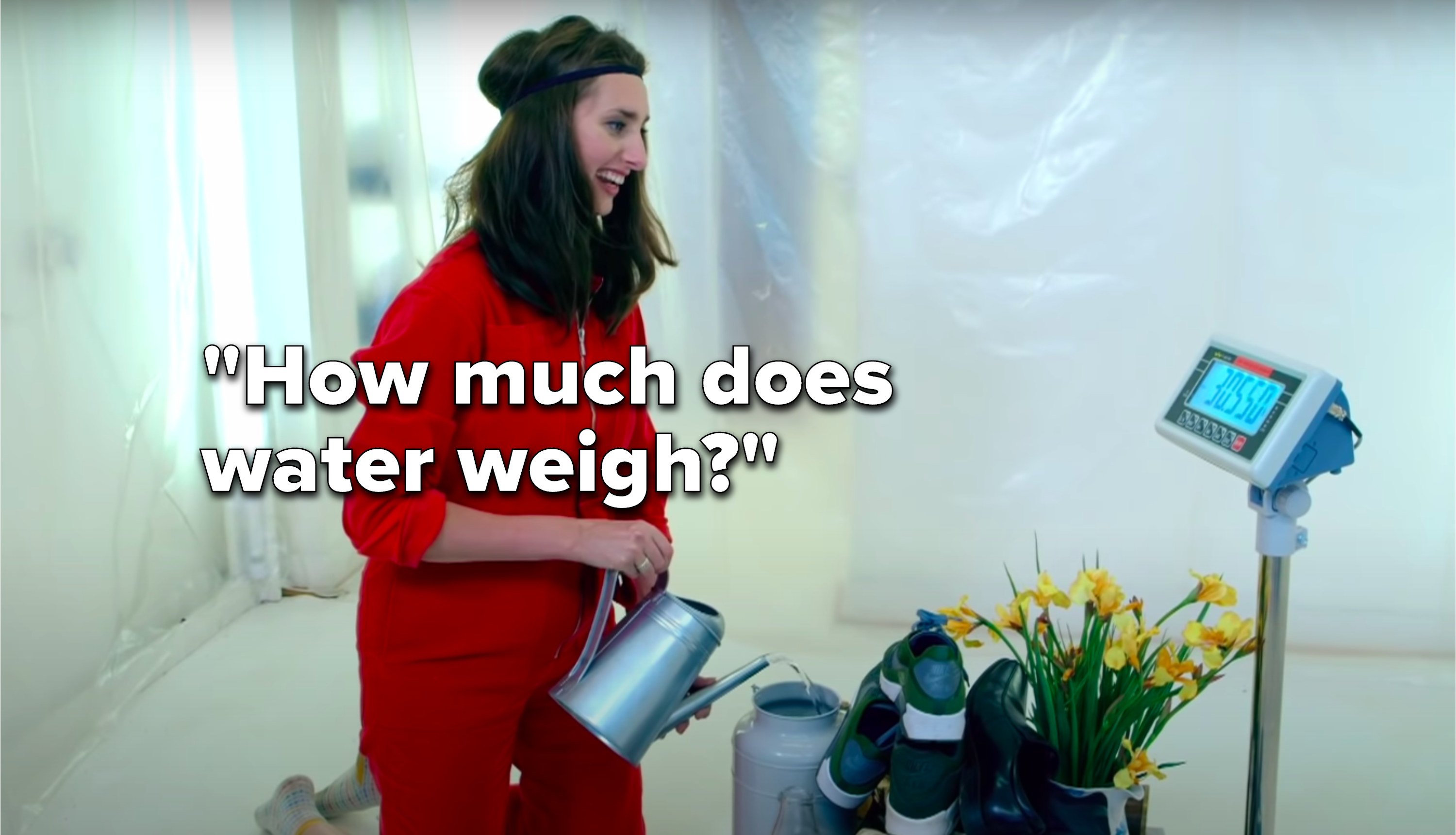 Jessica Knappett says, &quot;How much does water weigh?&quot;