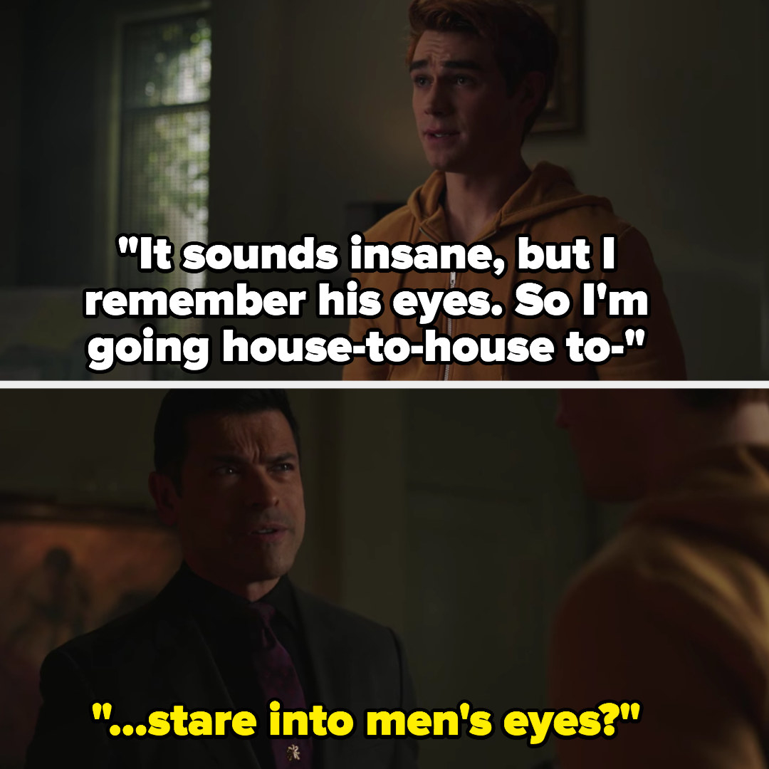 Hiram: &quot;You&#x27;re going house to house to stare into men&#x27;s eyes?&quot;