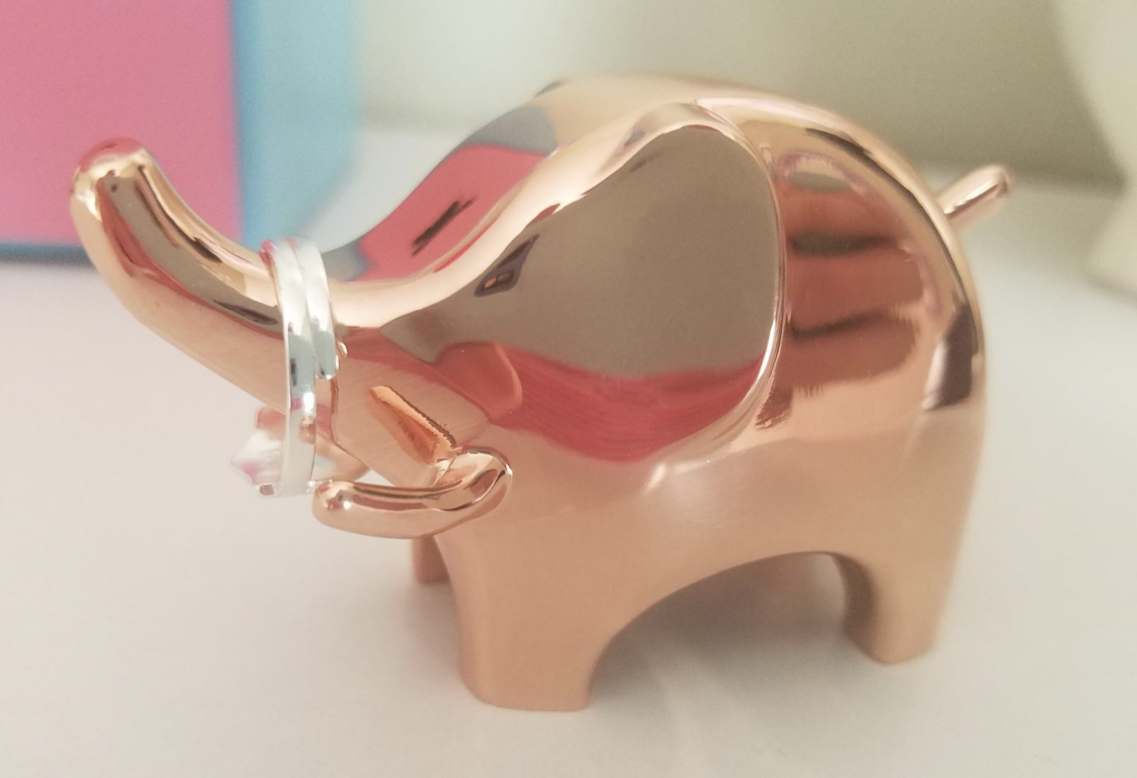 a reviewer photo of the elephant ring holder