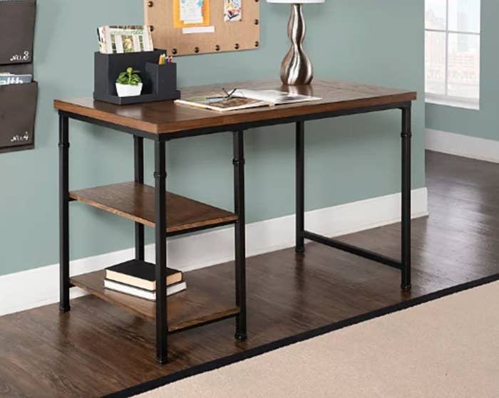 A 2-shelf desk