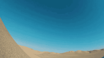 Great Big Story GIF, someone skiing in sand dunes 