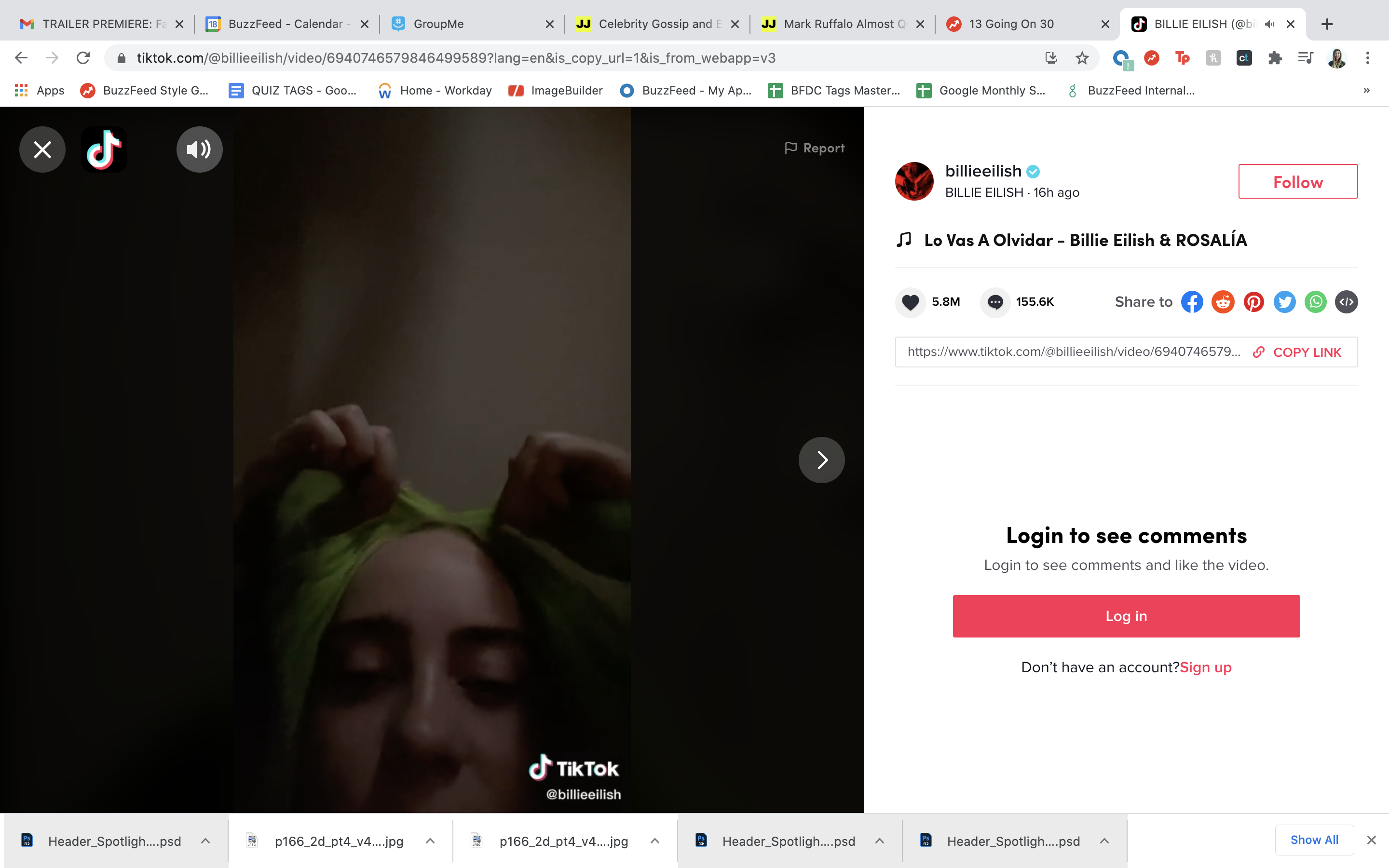 billie eilish tiktok wig