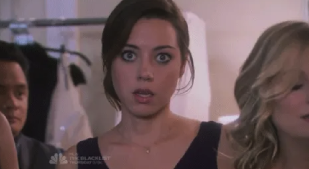 April Ludgate looking shocked in &quot;Parks and Rec&quot;