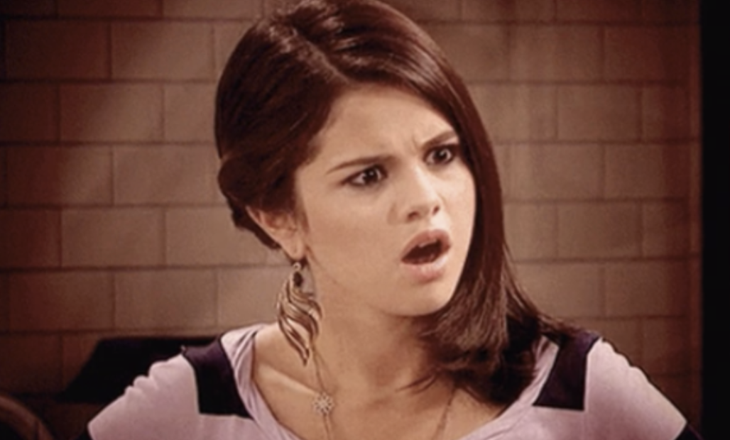 Selena Gomez looking shocked