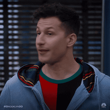 Jake Peralta mouthing &quot;ooh&quot;