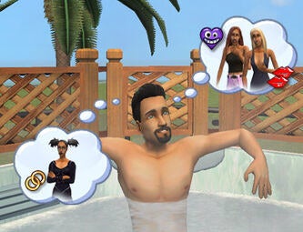Don fantasizing about the Caliente sisters and Cassandra in the hot tub
