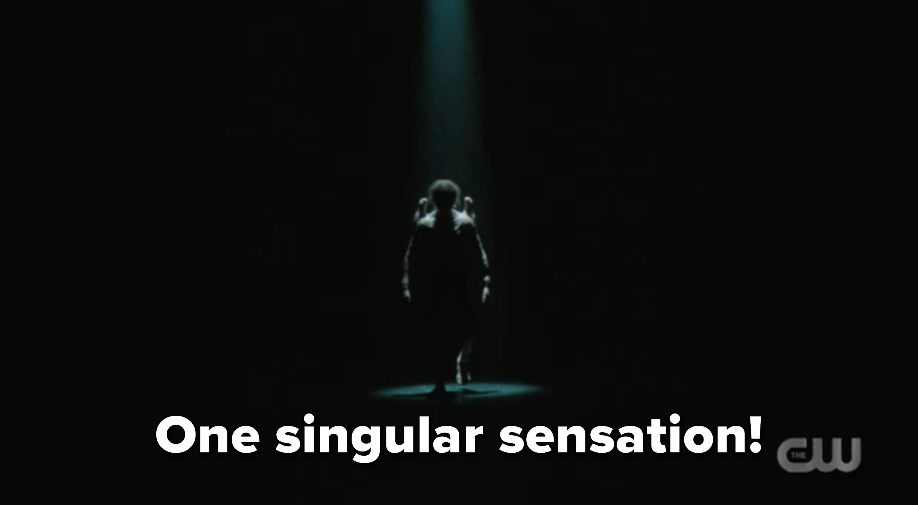 Alien with the caption &quot;one singular sensation&quot;