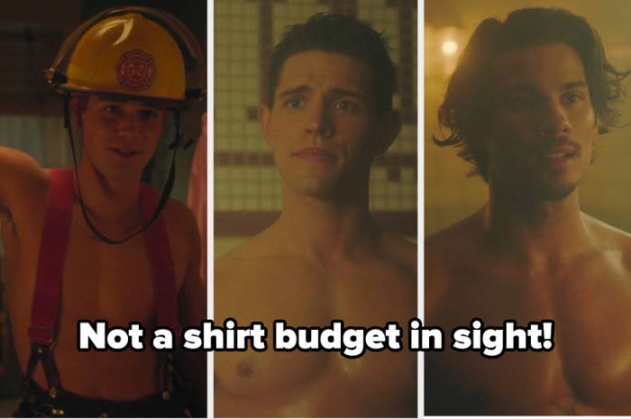 Archie, Fangs, and Kevin shirtless