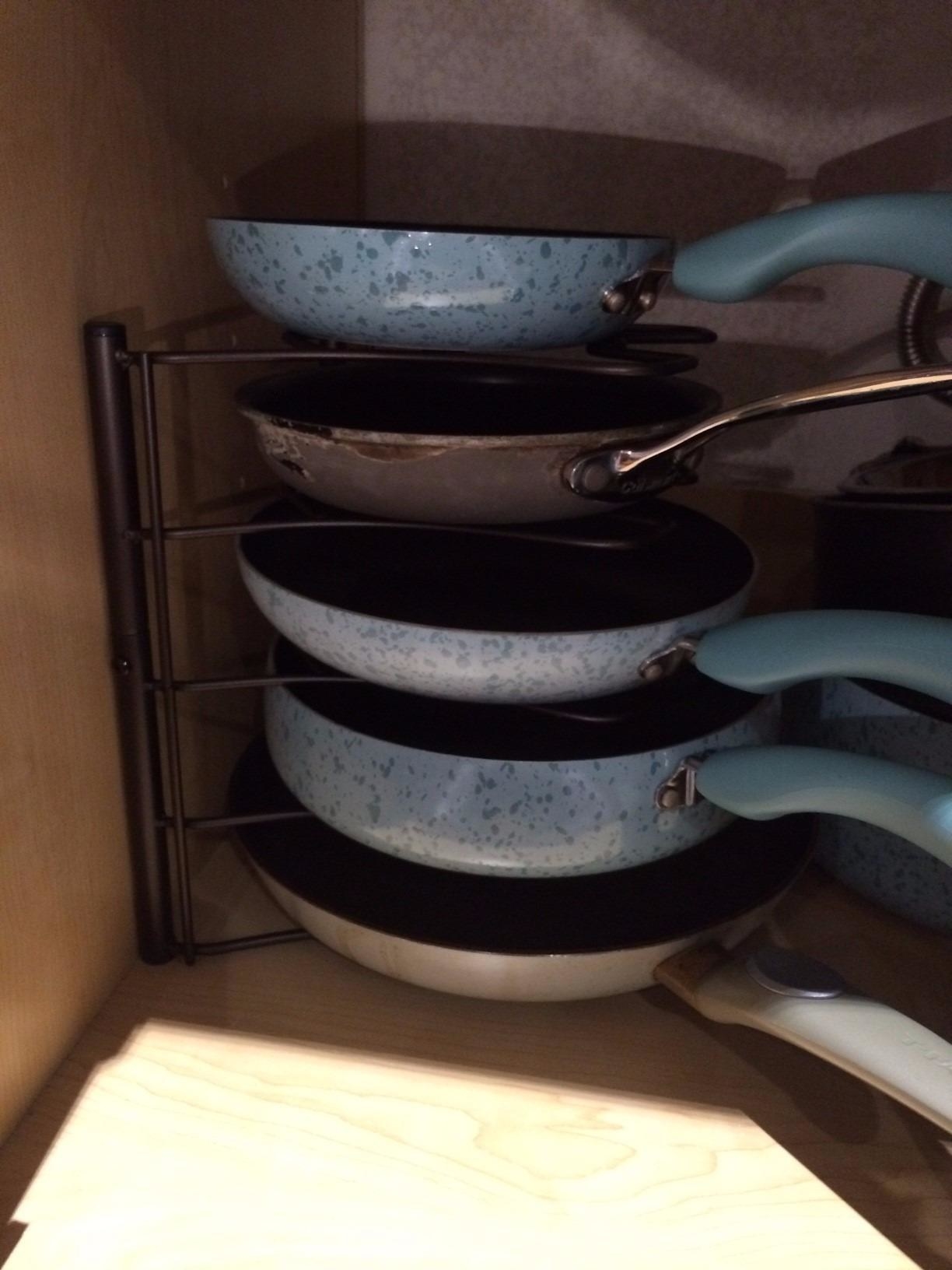 Review photo of the kitchen counter and cabinet organizer shelf rack