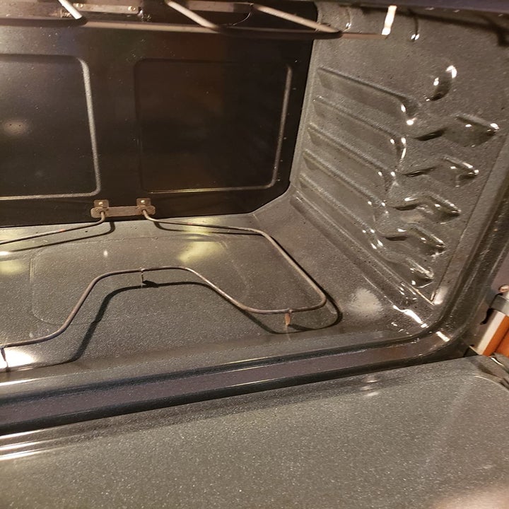 Reviewer photo of oven after using Break-Up oven cleaner