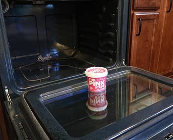 Reviewer photograph of The Pink Stuff successful beforehand of soiled oven