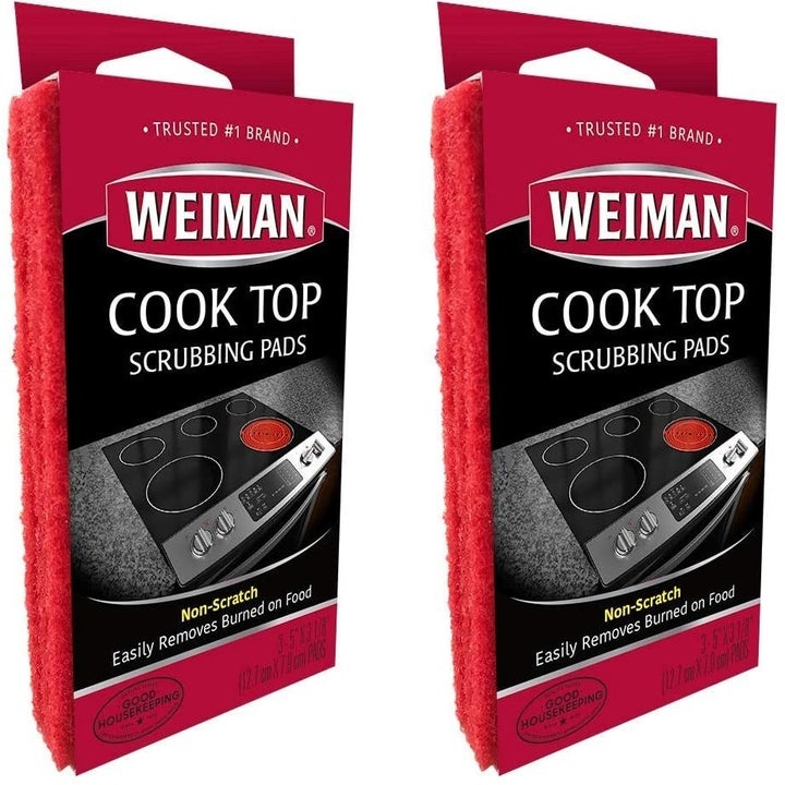 Two three-packs of Weiman Cook Top Scrubbing Pads