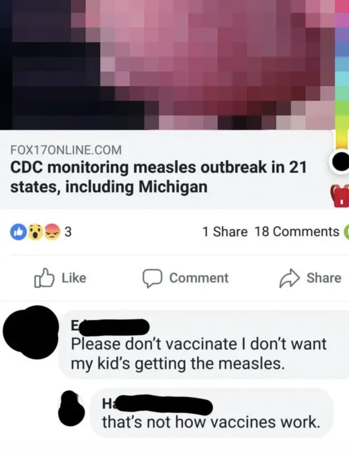 person who says don&#x27;t vaccinate because they don&#x27;t want their kid getting a disease