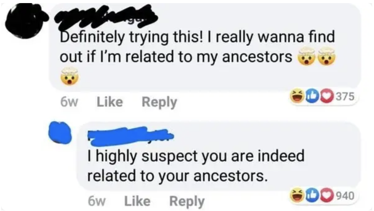 person wondering if they are related to their ancestors