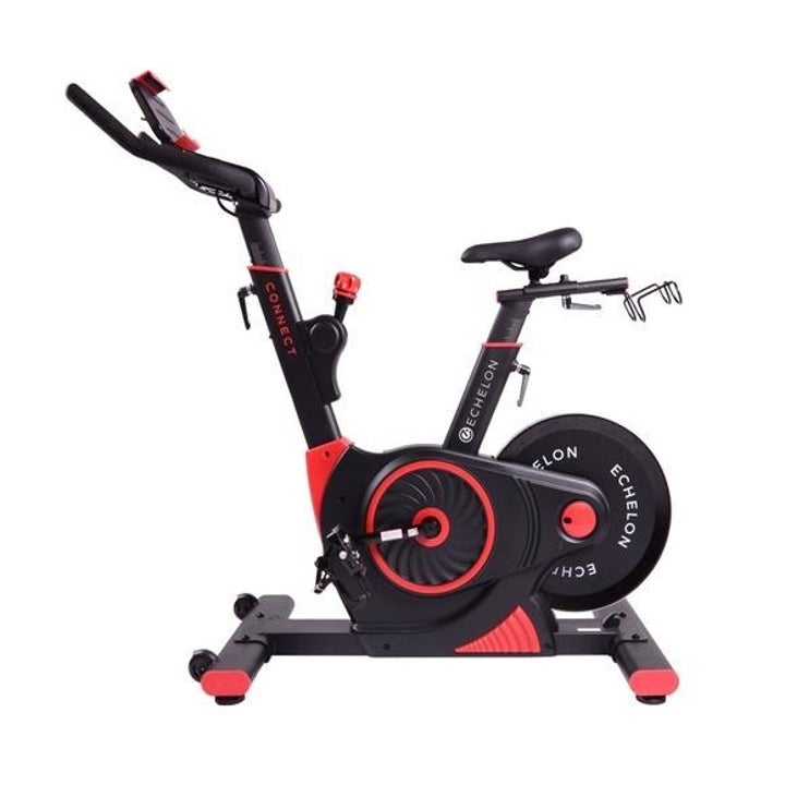 the black and red spin bike