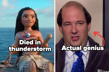 Moana from "Moana" and Kevin from "The Office"